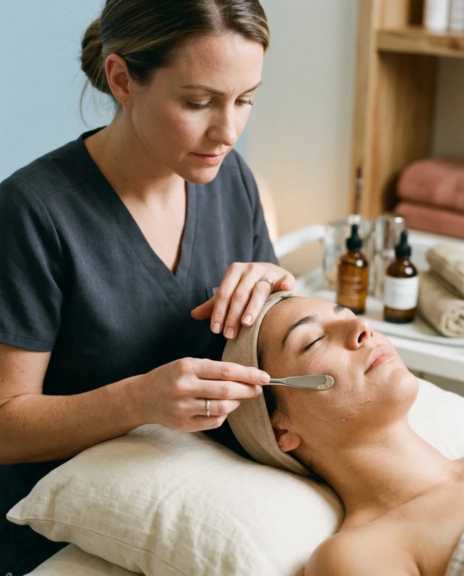 Close detail of an aesthetician